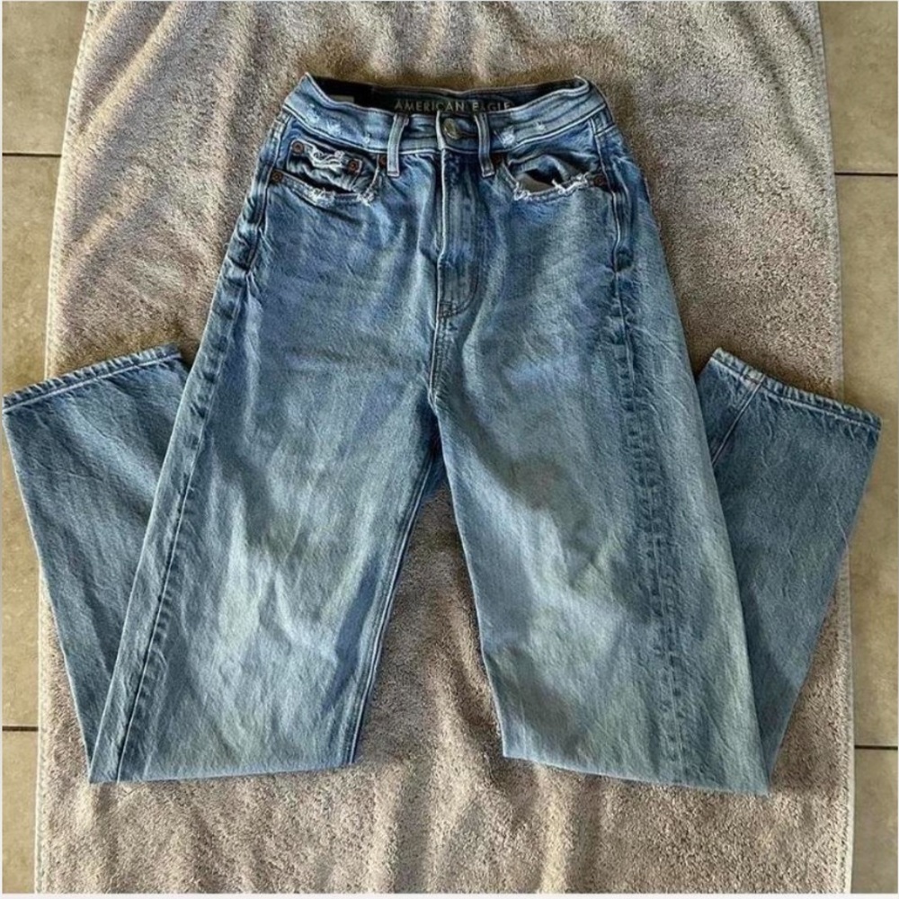 American eagle baggy jeans size 000 short high waisted